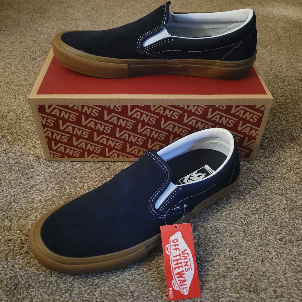 Navy blue slip on Vans Pro 10.5